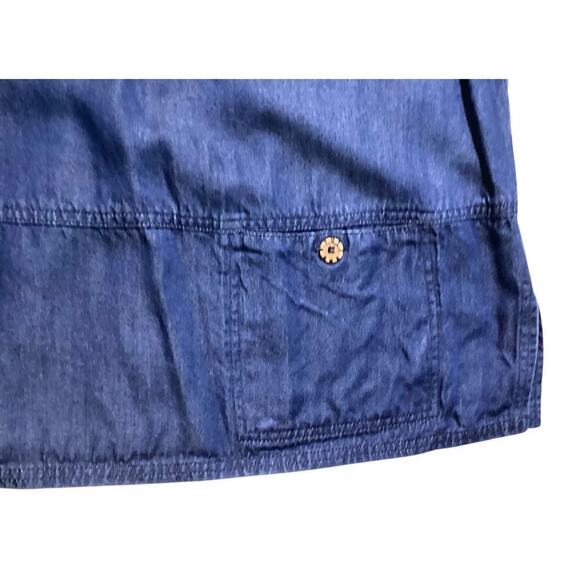 City Wear Lagenlook boxy top quarter sleeve V-neck Large blue - Picture 5 of 6